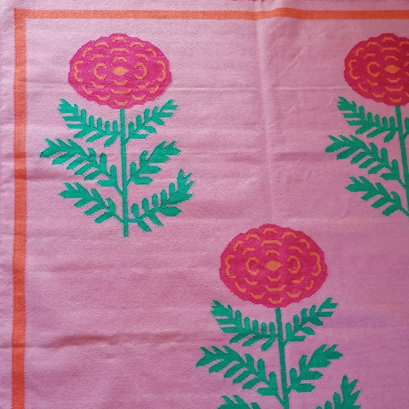 Mughal Poppy Flatweave Rug - Custom Colours & Size