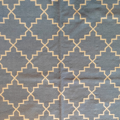 Lattice Flatweave Rug - Blue & Off-White - 1.2 x 1.8m