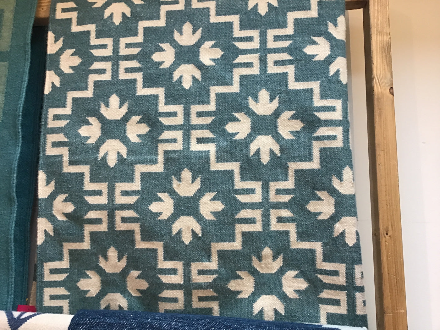 Lalit Flatweave Rug Turquoise 1.2m x1.8m