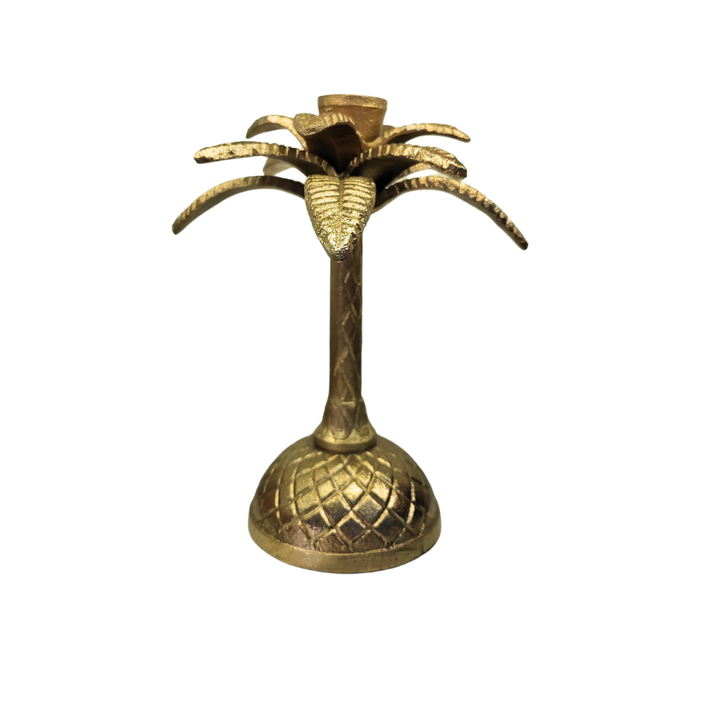 Rice - Golden Palm Tree Shaped Metal Candle Holder