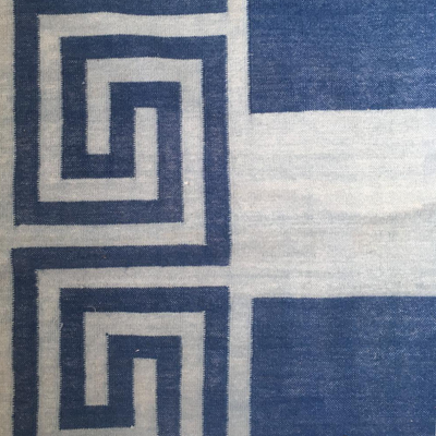 Greek Key Stripe Flatweave Rug - Custom Colours & Size