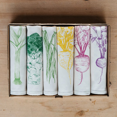 Lottie Day - Garden Vegetable Napkin Gift Set - Set of 6