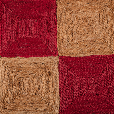Chequered Colouredl Jute Rug - Custom Colour & Size