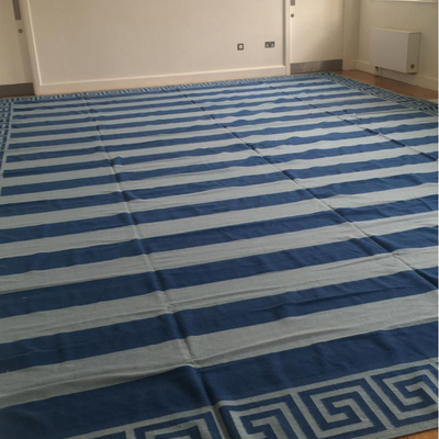 Greek Key Stripe Flatweave Rug - Custom Colours & Size