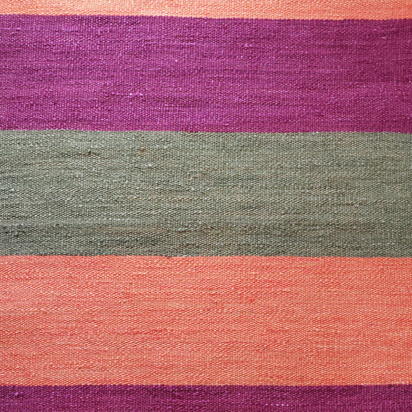 Jute Stripe Rug - Green, Orange & Aubergine - 1.2 x 1.8m