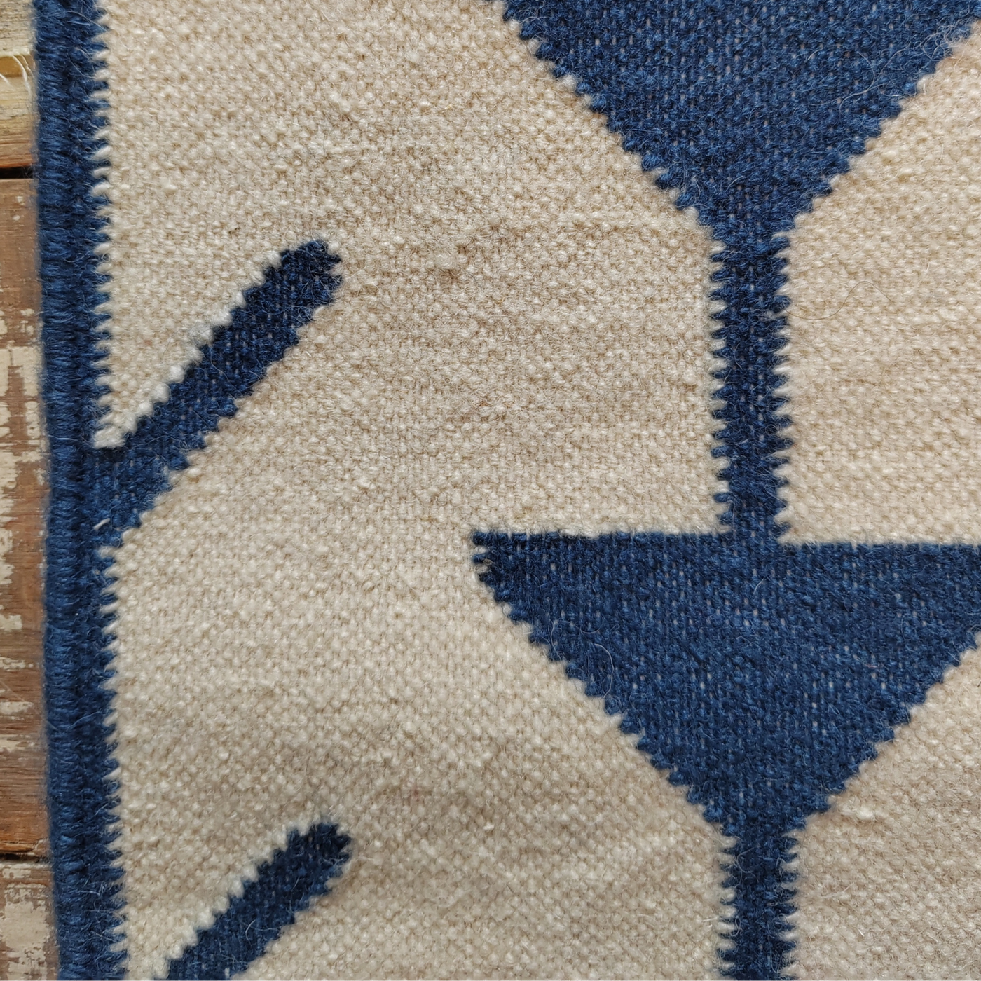 Arrows Flatweave Rug - Blue & Off White - 1.2 x 1.8m