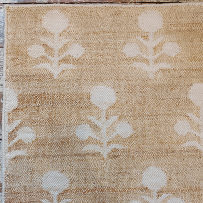 Floral Jute Rug - Natural & Off-White - 2.0 x 3.0m