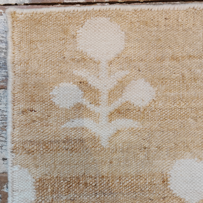 Floral Jute Rug - Natural & Off-White - 2.0 x 3.0m