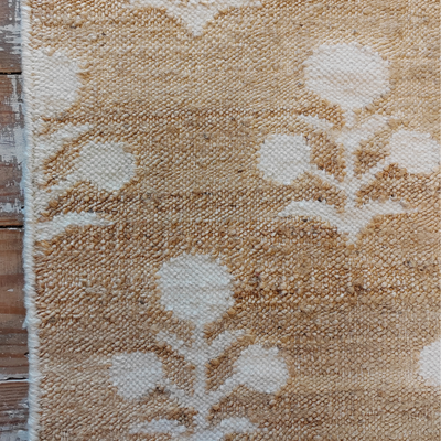 Floral Jute Rug - Natural & Off-White - 2.0 x 3.0m