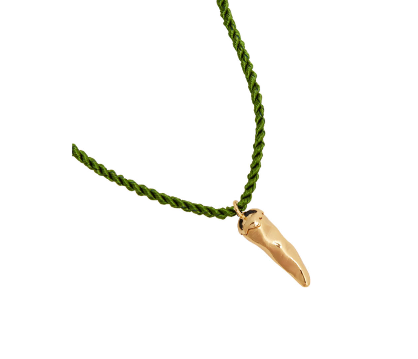 sandralexandra - Green Chilli silk cord necklace