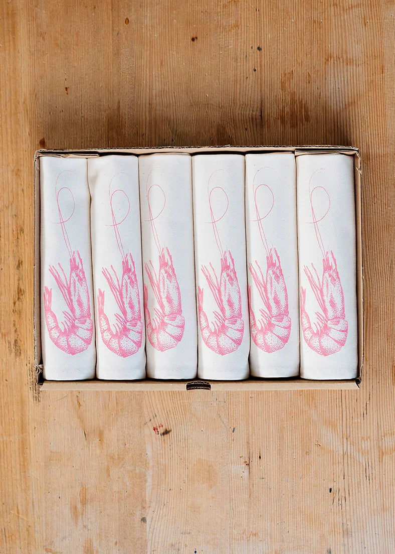 Lottie Day Napkins - Pink Prawn - Set of 6