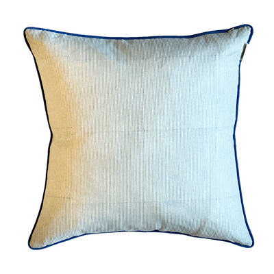 Stella Floral Block Printed Cushion - Blue