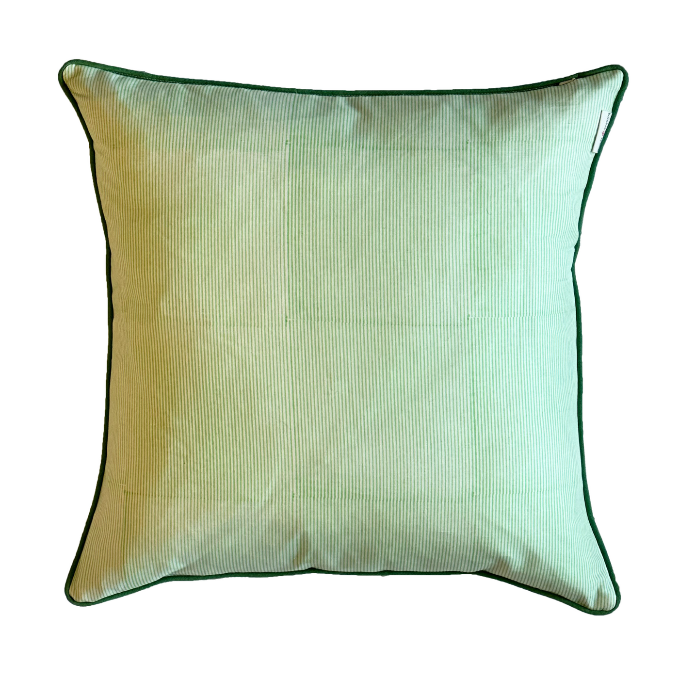 Stella Floral Block Printed Cushion - Green