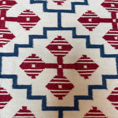 Agra Flatweave Rug - Red, Blue and off White - 1.2m x 1.8m