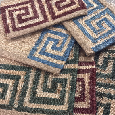 Greek Key Jute Rug - Custom Colours & Size