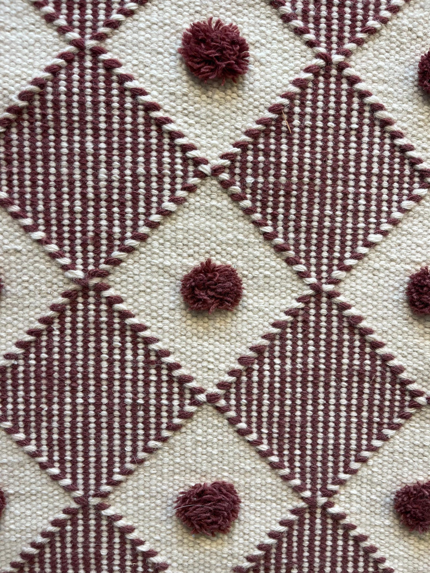 Dottie Tufty Diamond Hand Woven Wool Rug - Custom Colours & Size