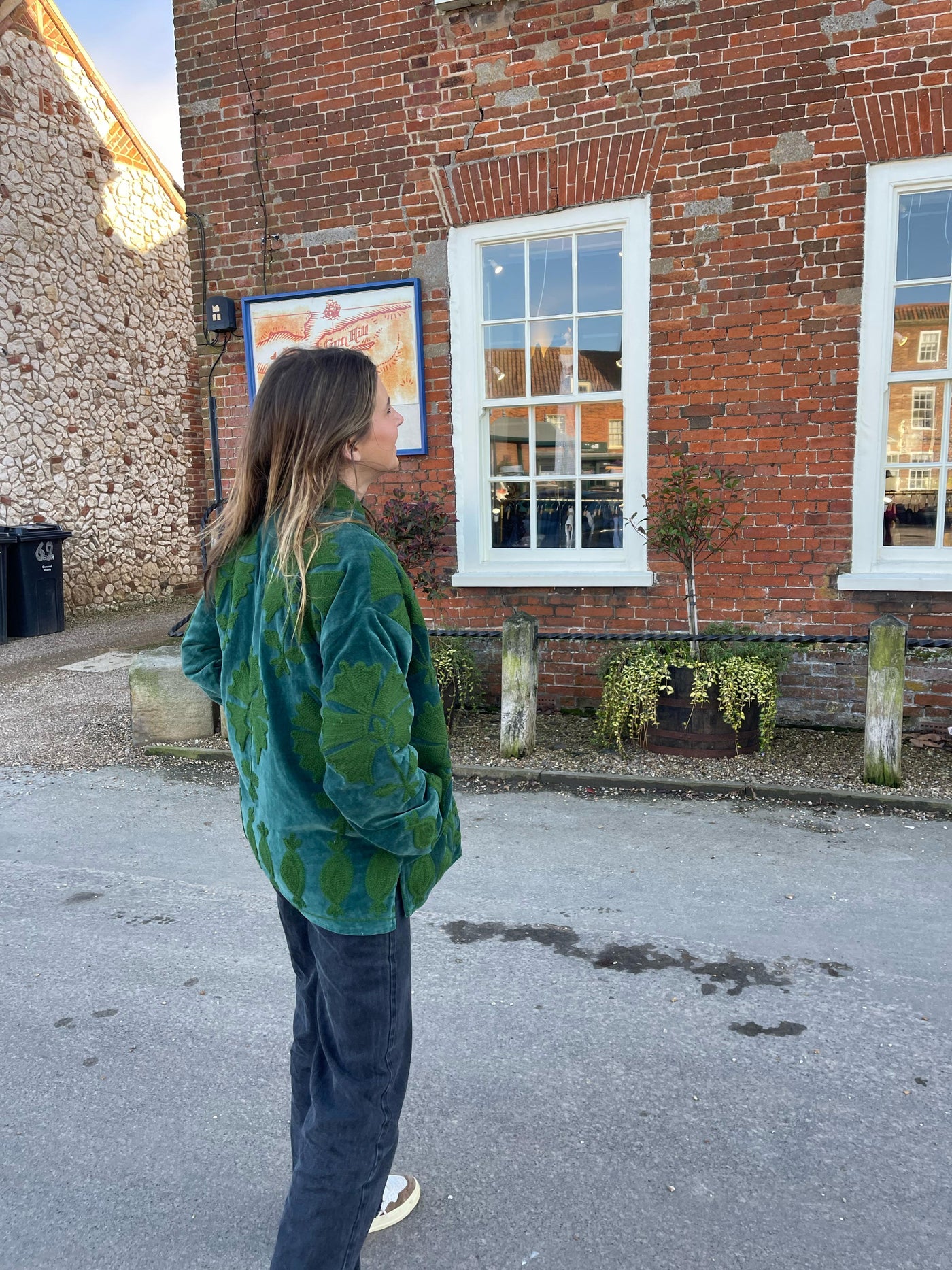 Ottoman Short Coat - Teal & Moss Green