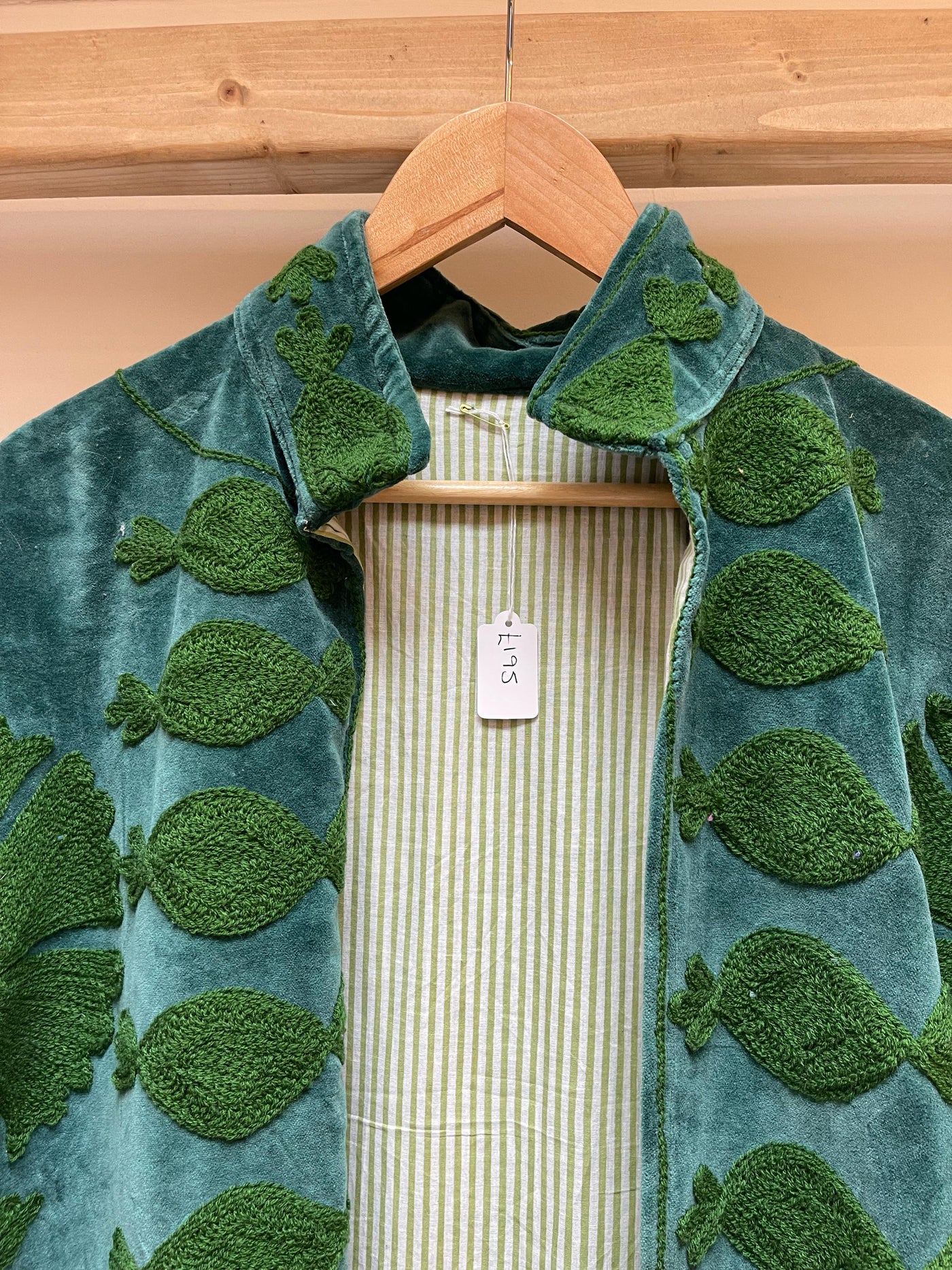 Ottoman Short Coat - Teal & Moss Green