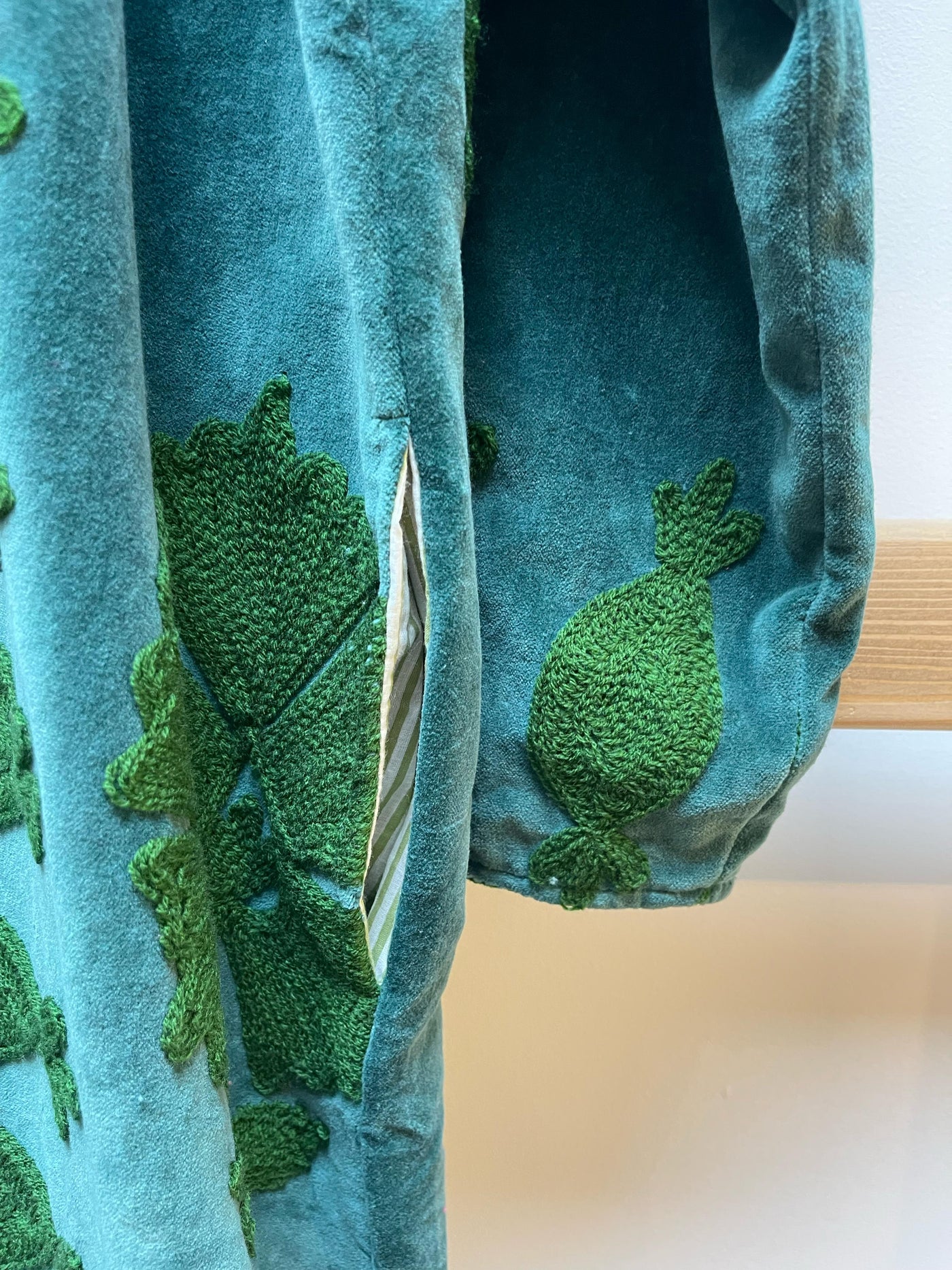 Ottoman Short Coat - Teal & Moss Green