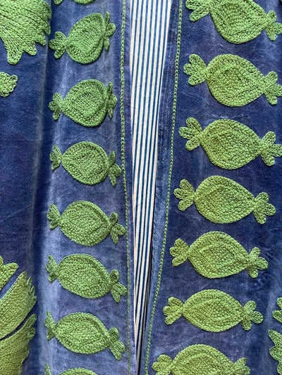 Ottoman Short Coat - Green & French Navy
