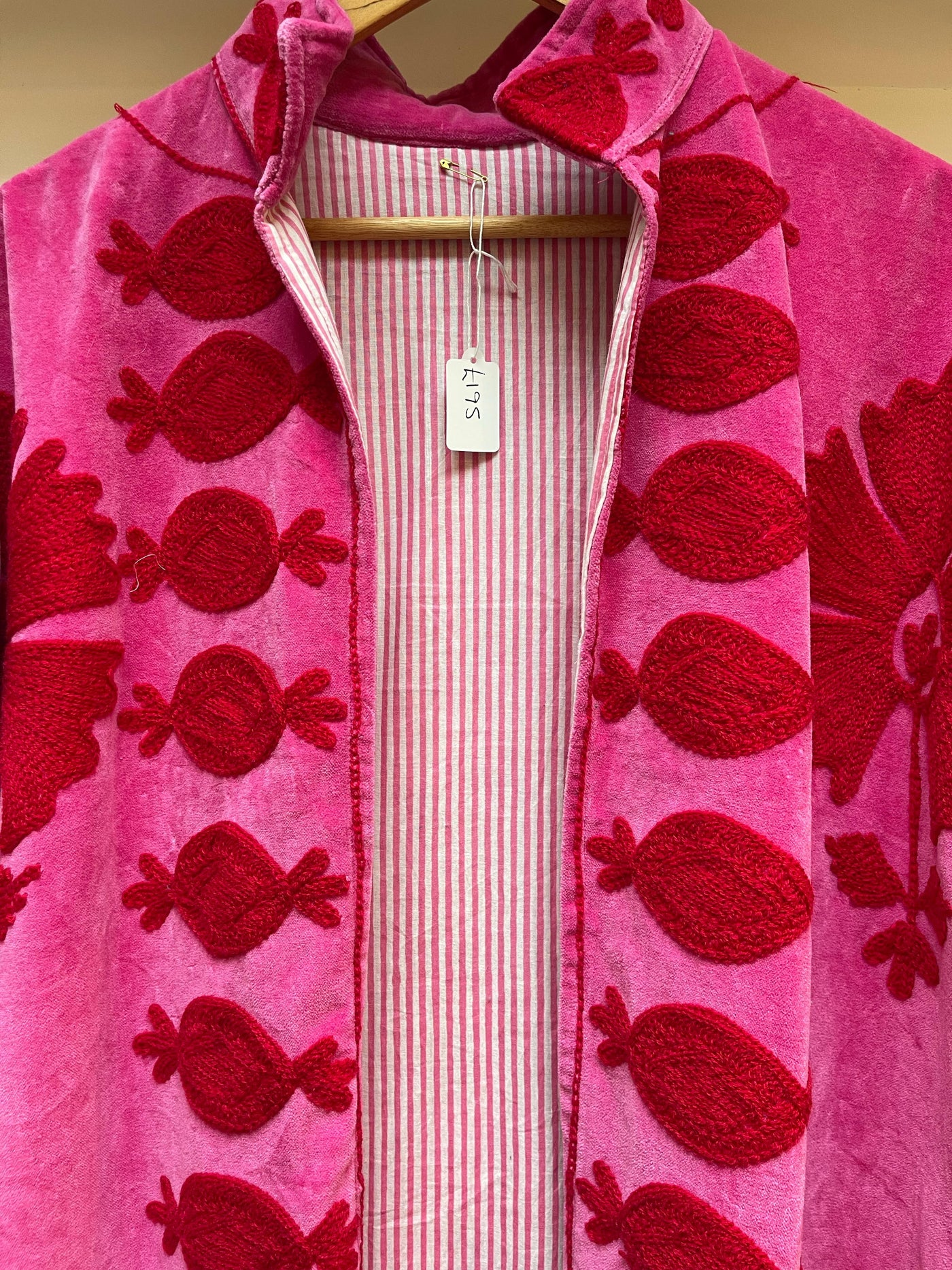 Ottoman Short Coat - Ruby Red & Hot Pink
