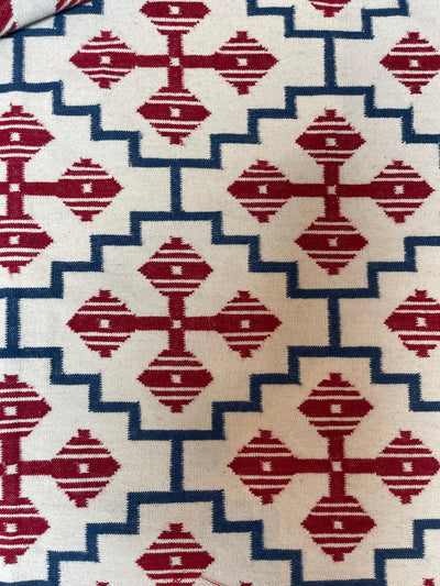 Agra Flatweave Rug - Red, Blue and off White - 1.2m x 1.8m