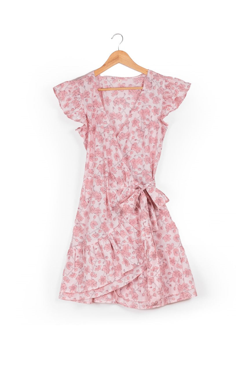 Hollyblocks - Asano Blossom Mini Wrap Dress