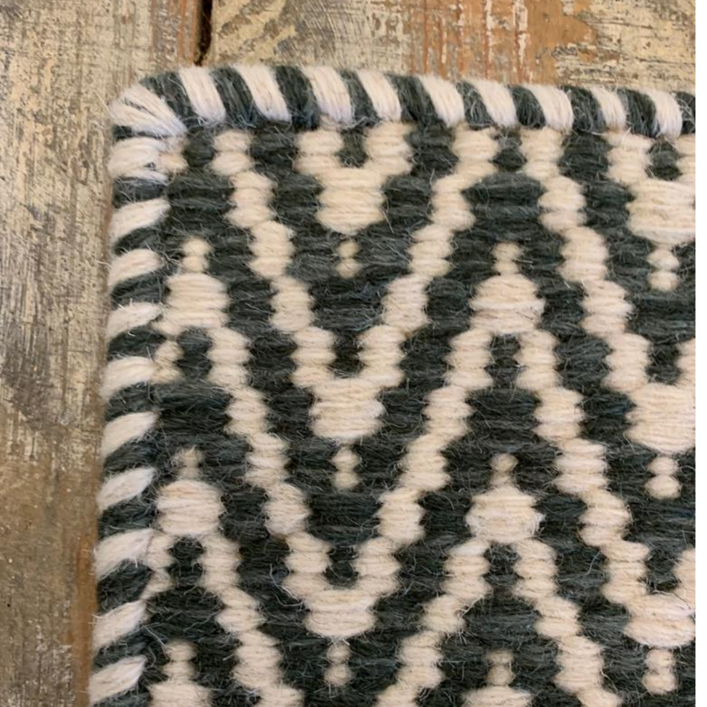 Herringbone Hand Woven Wool Rug - Custom Colours & Size