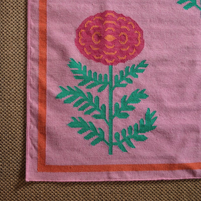 Mughal Poppy Flatweave Rug - Custom Colours & Size