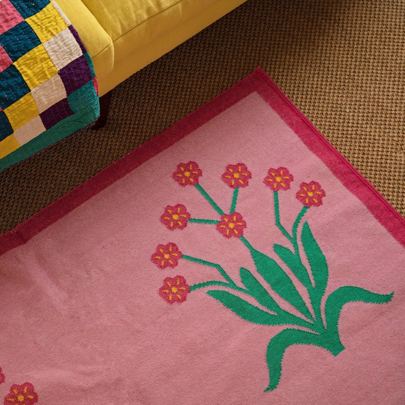 Sprouting Rug Chandigarh | Traditional Indian Dhurrie Rug | Bombay Sprout – Bombay ...