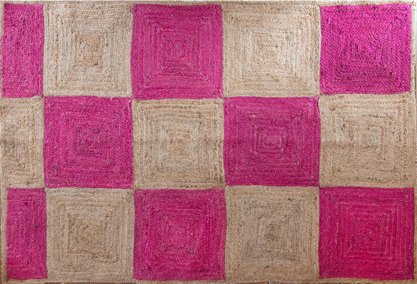 Chequerboard Jute Rug - Custom Colours & Size